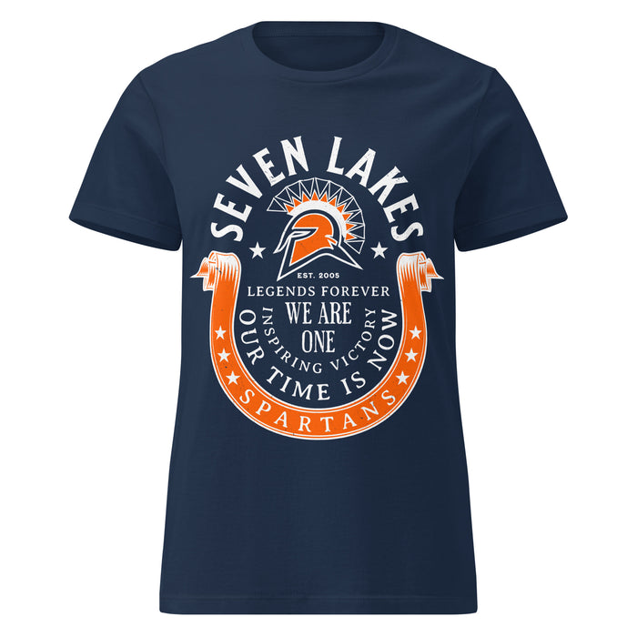 Seven Lakes High School Spartans Women's Navy Blue SoftStyle T-shirt 229