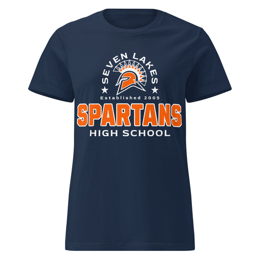 Seven Lakes High School Spartans Women's Navy Blue SoftStyle T-shirt 222