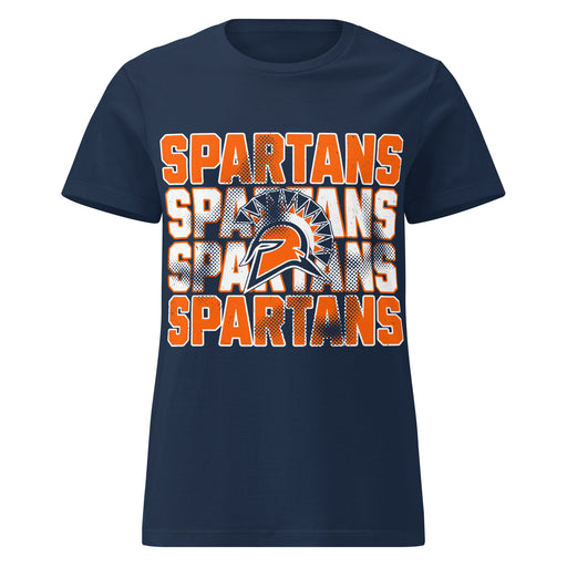 Seven Lakes High School Spartans Women's Navy Blue SoftStyle T-shirt 233