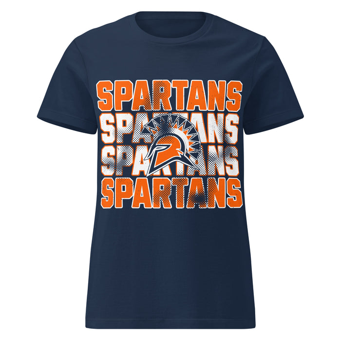 Seven Lakes High School Spartans Women's Navy Blue SoftStyle T-shirt 233