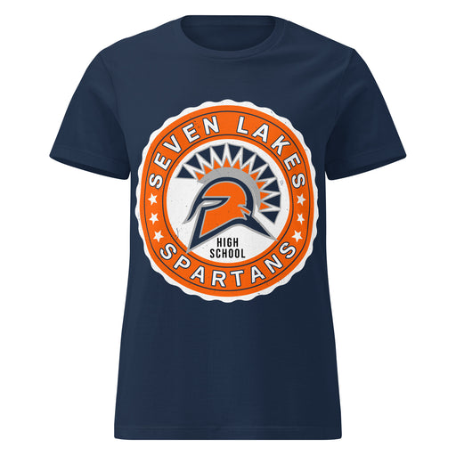 Seven Lakes High School Spartans Women's Navy Blue SoftStyle T-shirt 216