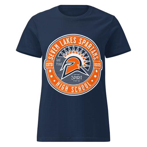 Seven Lakes High School Spartans Women's Navy Blue SoftStyle T-shirt 224