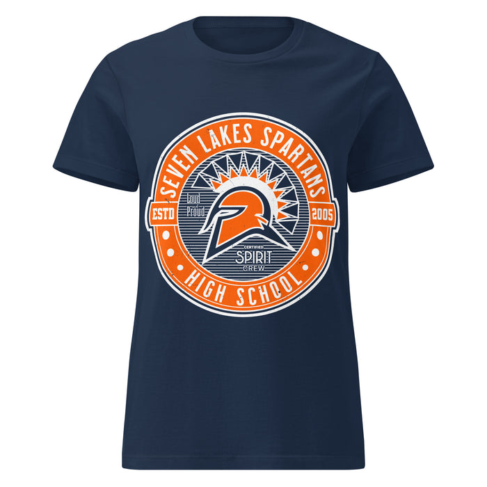 Seven Lakes High School Spartans Women's Navy Blue SoftStyle T-shirt 224