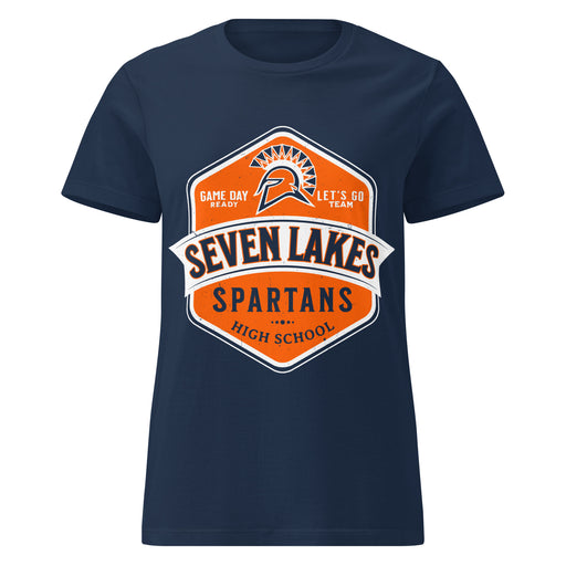 Seven Lakes High School Spartans Women's Navy Blue SoftStyle T-shirt 209