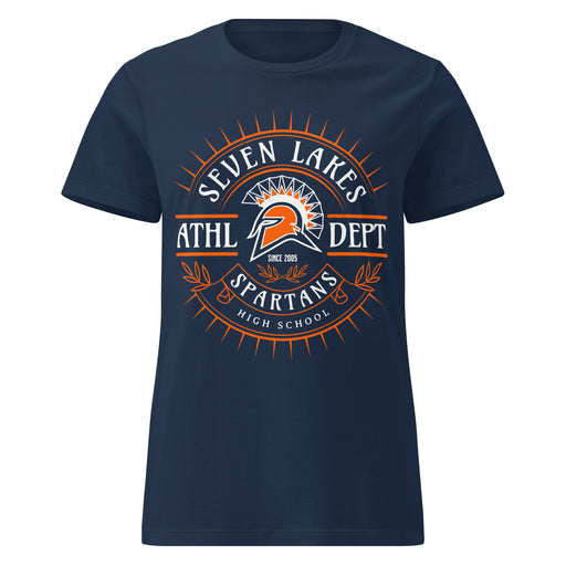Seven Lakes High School Spartans Women's Navy Blue SoftStyle T-shirt 201