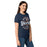 Side view of Seven Lakes High School Spartans Women's Navy Blue SoftStyle T-shirt 218