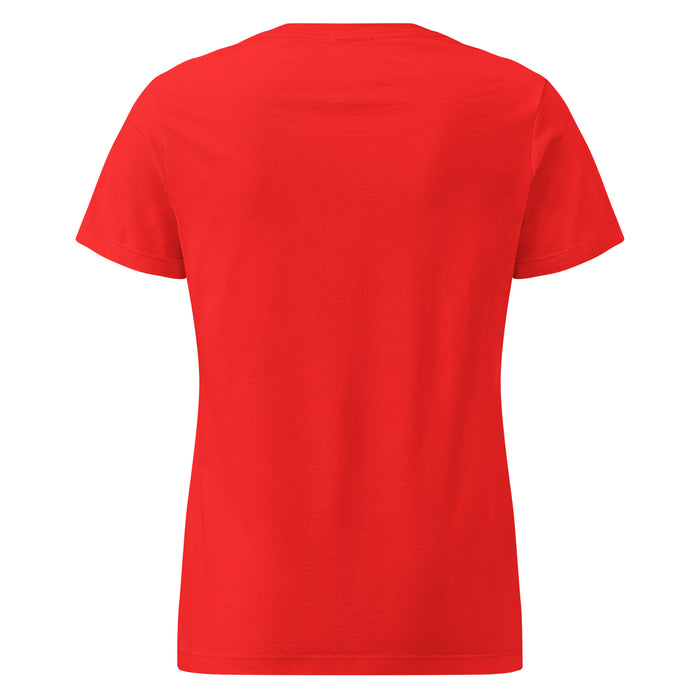 Back view of Duncanville High School Panthers Women's Red SoftStyle T-shirt 220