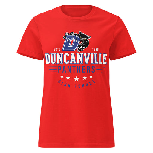 Duncanville High School Panthers Women's Red SoftStyle T-shirt 217