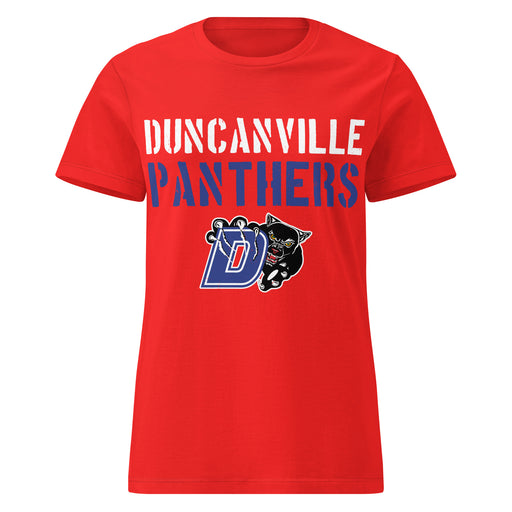 Duncanville High School Panthers Women's Red SoftStyle T-shirt 017