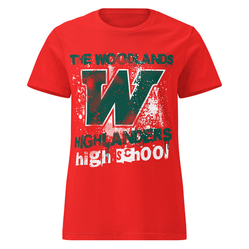 The Woodlands High School Highlanders Women's Red SoftStyle T-shirt 205