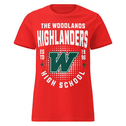 The Woodlands High School Highlanders Women's Red SoftStyle T-shirt 204