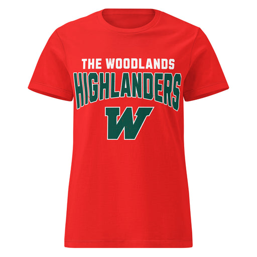 The Woodlands High School Highlanders Women's Red SoftStyle T-shirt 234