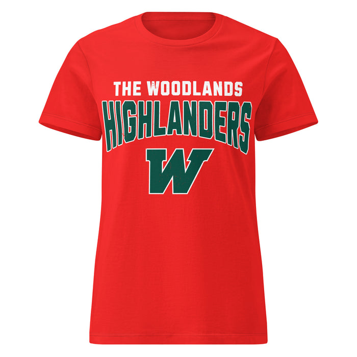 The Woodlands High School Highlanders Women's Red SoftStyle T-shirt 234