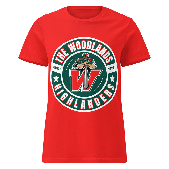 The Woodlands High School Highlanders Women's Red SoftStyle T-shirt 239