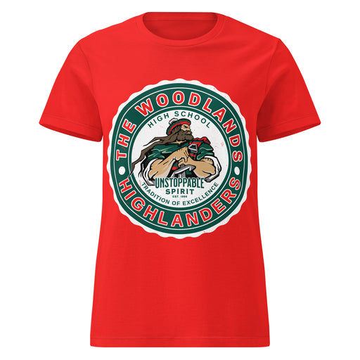 The Woodlands High School Highlanders Women's Red SoftStyle T-shirt 216