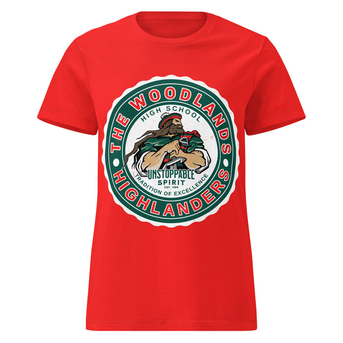 The Woodlands High School Highlanders Women's Red SoftStyle T-shirt 216