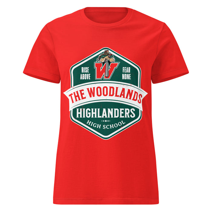 The Woodlands High School Highlanders Women's Red SoftStyle T-shirt 209