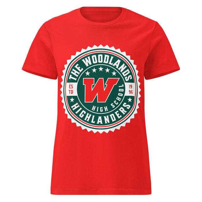 The Woodlands High School Highlanders Women's Red SoftStyle T-shirt 203