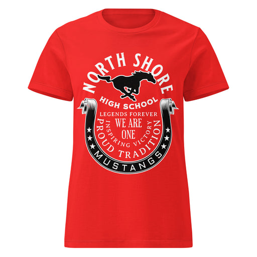 North Shore High School Mustangs Women's Red SoftStyle T-shirt 229