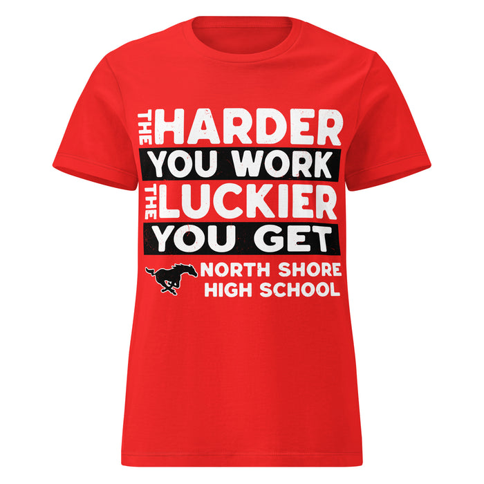 North Shore High School Mustangs Women's Red SoftStyle T-shirt 238