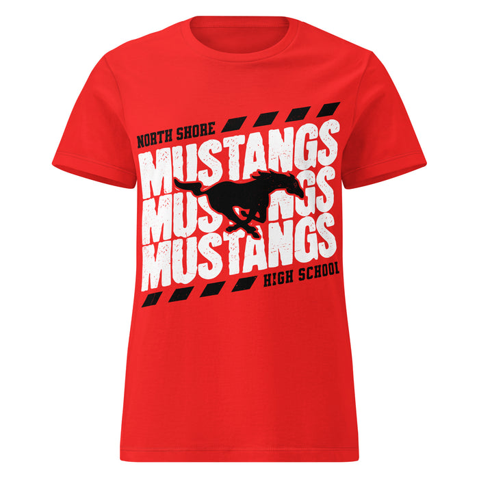 North Shore High School Mustangs Women's Red SoftStyle T-shirt 223
