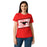 Front view of North Shore High School Mustangs Women's Red SoftStyle T-shirt 223