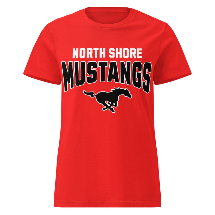 North Shore High School Mustangs Women's Red SoftStyle T-shirt 234