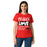 Front view of North Shore High School Mustangs Women's Red SoftStyle T-shirt 240