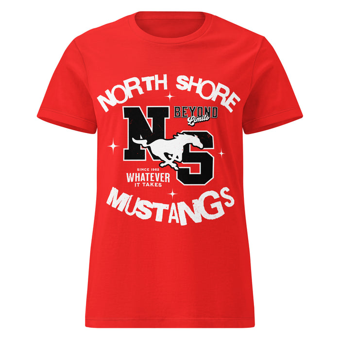 North Shore High School Mustangs Women's Red SoftStyle T-shirt 228