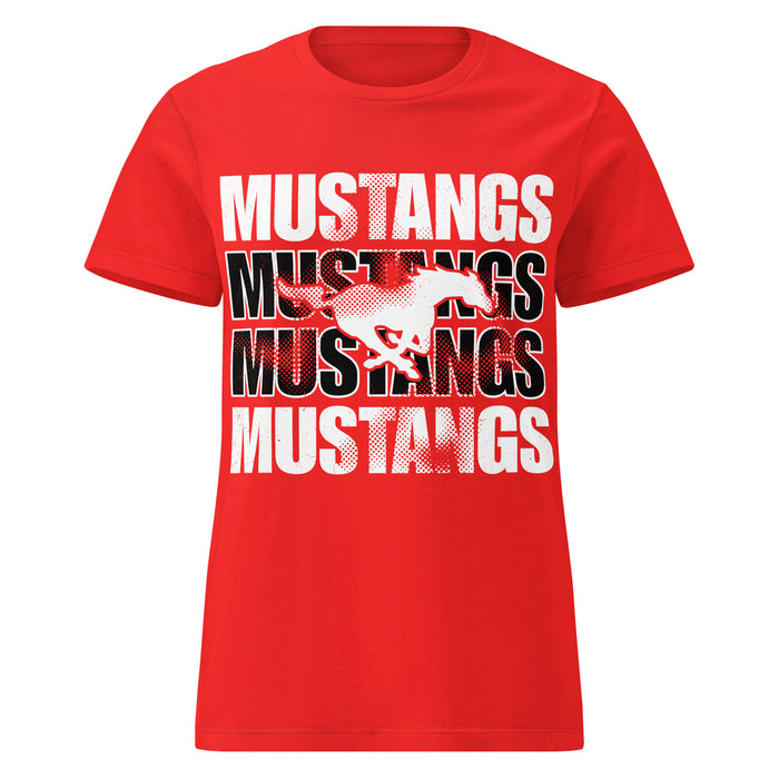 North Shore High School Mustangs Women's Red SoftStyle T-shirt 233