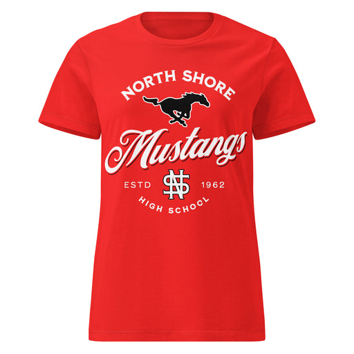 North Shore High School Mustangs Women's Red SoftStyle T-shirt 226