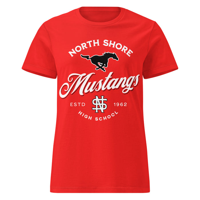 North Shore High School Mustangs Women's Red SoftStyle T-shirt 226