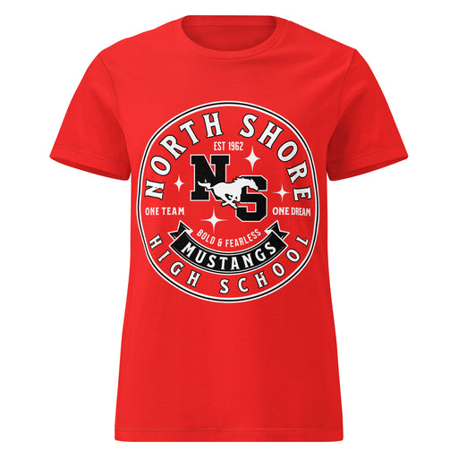 North Shore High School Mustangs Women's Red SoftStyle T-shirt 215