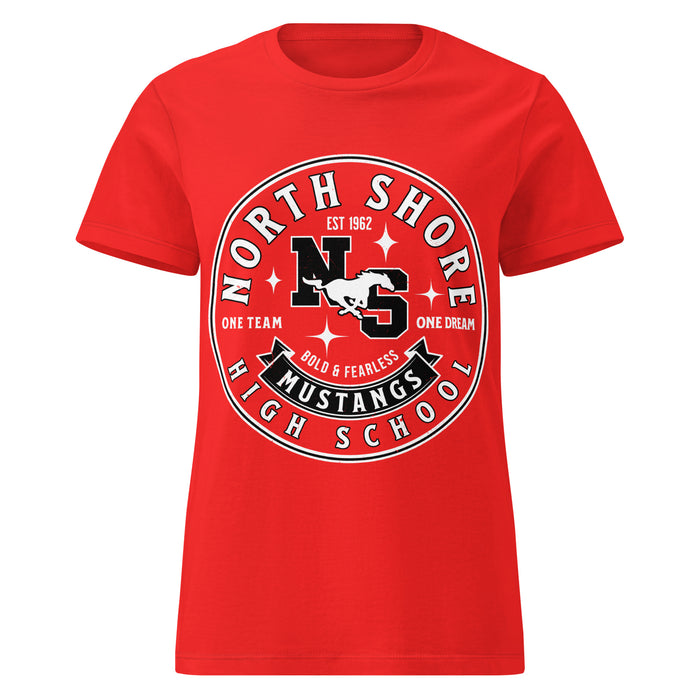 North Shore High School Mustangs Women's Red SoftStyle T-shirt 215
