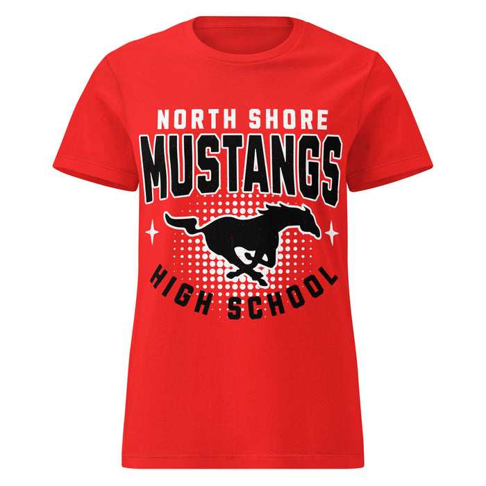 North Shore High School Mustangs Women's Red SoftStyle T-shirt 204
