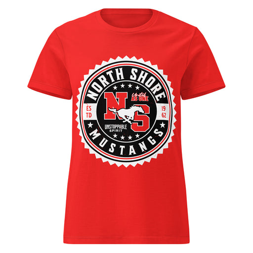 North Shore High School Mustangs Women's Red SoftStyle T-shirt 203