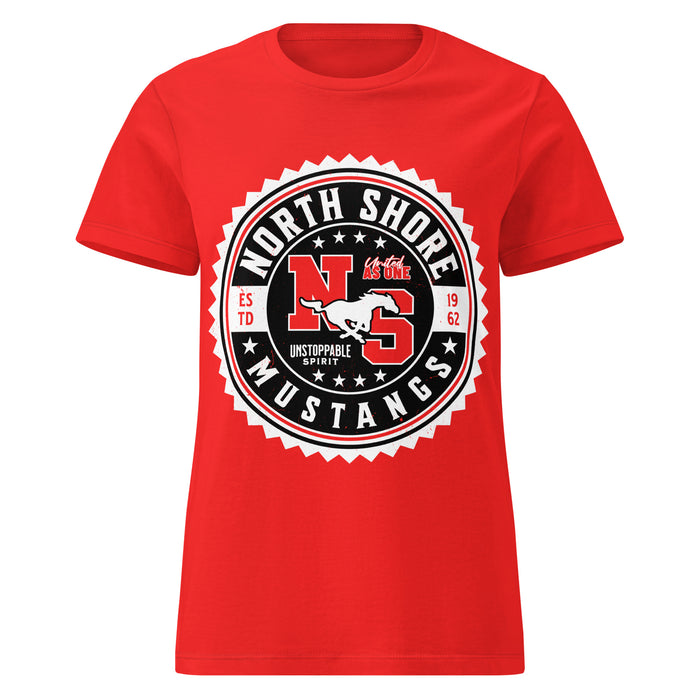 North Shore High School Mustangs Women's Red SoftStyle T-shirt 203