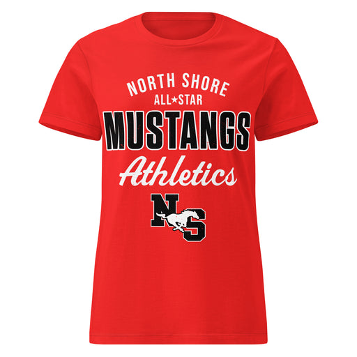 North Shore High School Mustangs Women's Red SoftStyle T-shirt 034