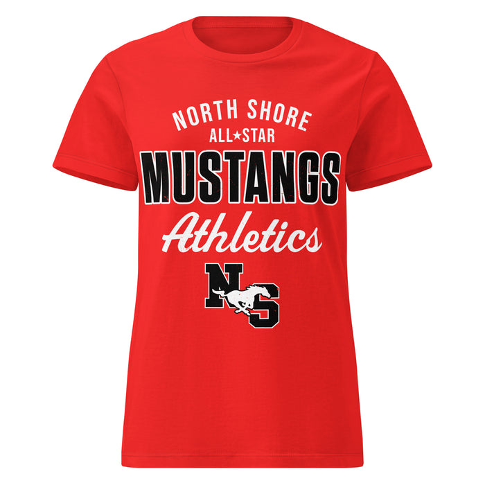 North Shore High School Mustangs Women's Red SoftStyle T-shirt 034