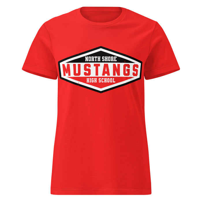 North Shore High School Mustangs Women's Red SoftStyle T-shirt 009