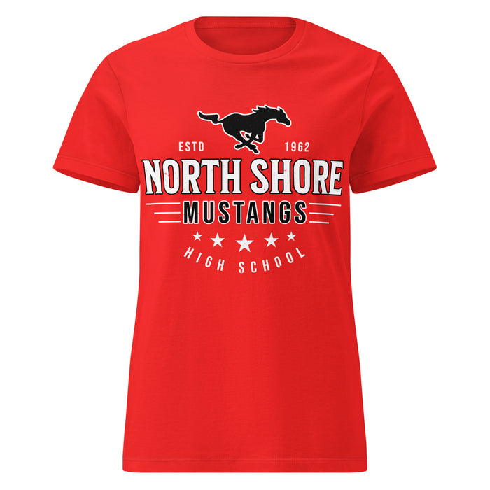 North Shore High School Mustangs Women's Red SoftStyle T-shirt 217