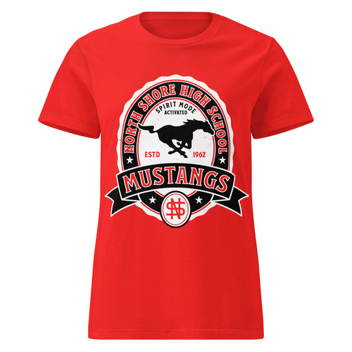 North Shore High School Mustangs Women's Red SoftStyle T-shirt 212