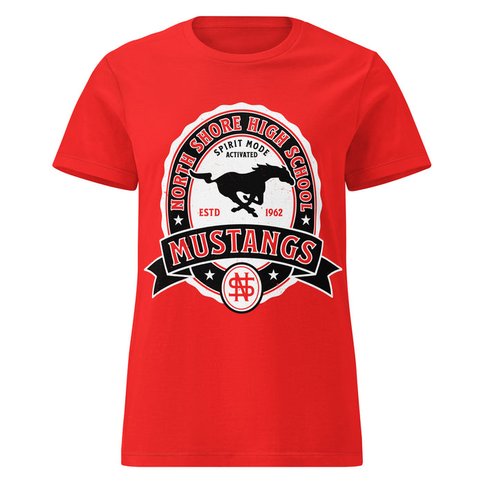 North Shore High School Mustangs Women's Red SoftStyle T-shirt 212