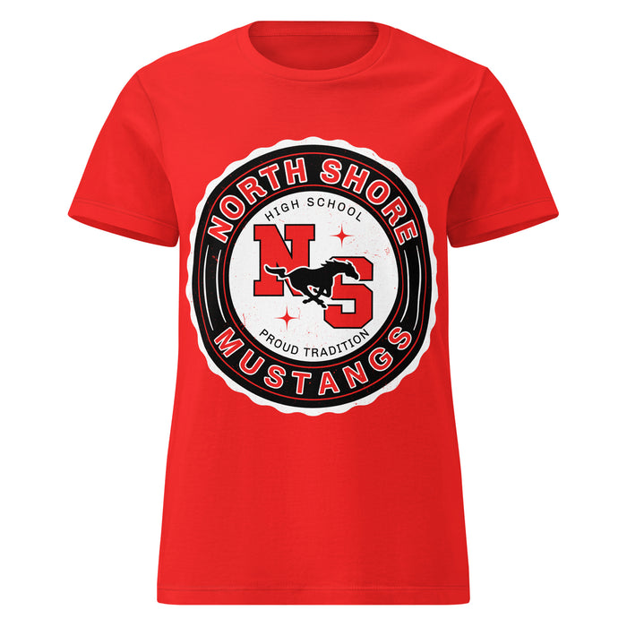 North Shore High School Mustangs Women's Red SoftStyle T-shirt 216