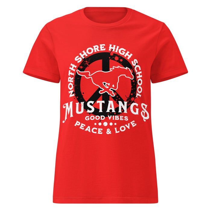 North Shore High School Mustangs Women's Red SoftStyle T-shirt 206