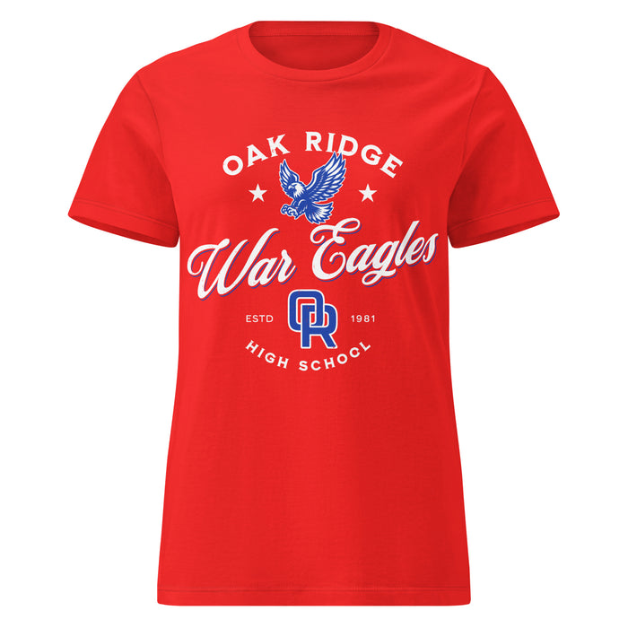 Oak Ridge High School War Eagles Women's Red SoftStyle T-shirt 226
