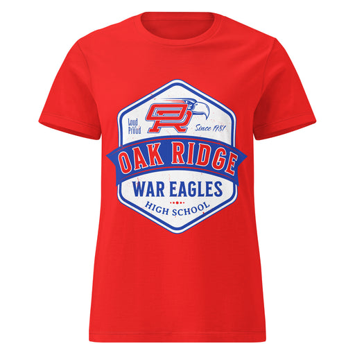 Oak Ridge High School War Eagles Women's Red SoftStyle T-shirt 209