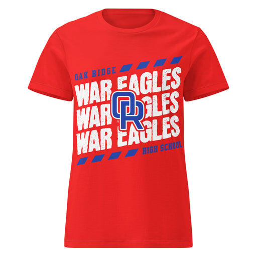 Oak Ridge High School War Eagles Women's Red SoftStyle T-shirt 223