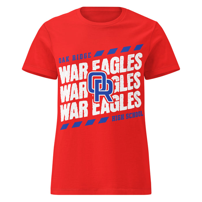 Oak Ridge High School War Eagles Women's Red SoftStyle T-shirt 223