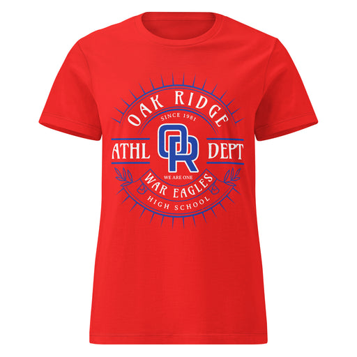 Oak Ridge High School War Eagles Women's Red SoftStyle T-shirt 201